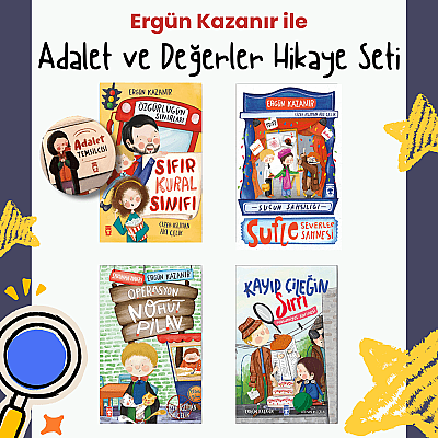 Adalet ve Değerler Yolculuğu - Eğlenceli Hikâyeler Seti (Adalet Rozeti Hediyeli) - Timaş Çocuk