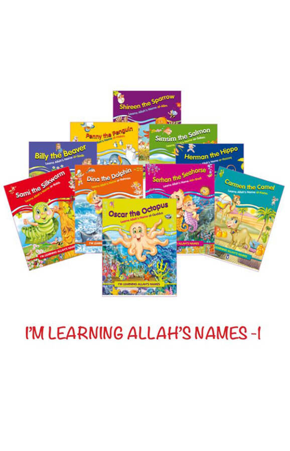 Allah'ın İsimlerini Öğreniyorum 1 - I'm Learning Allah's Names 1 - Set (İngilizce - 10 Kitap) - 1