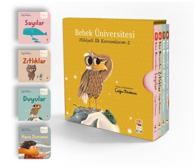 Bebek Üniversitesi 2 / Hikayeli İlk Kavramlarım Set (4 Kitap) - Sincap Kitap