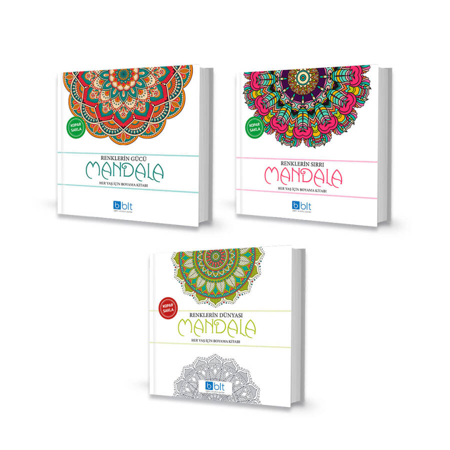 Büyük Boy Mandala Boyama Kitabı Seti (3 Kitap) - 1