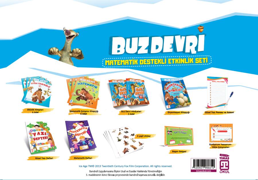 Buz Devri Matematik Destekli Etkinlik Seti (Poşet Çanta Seti) - 1