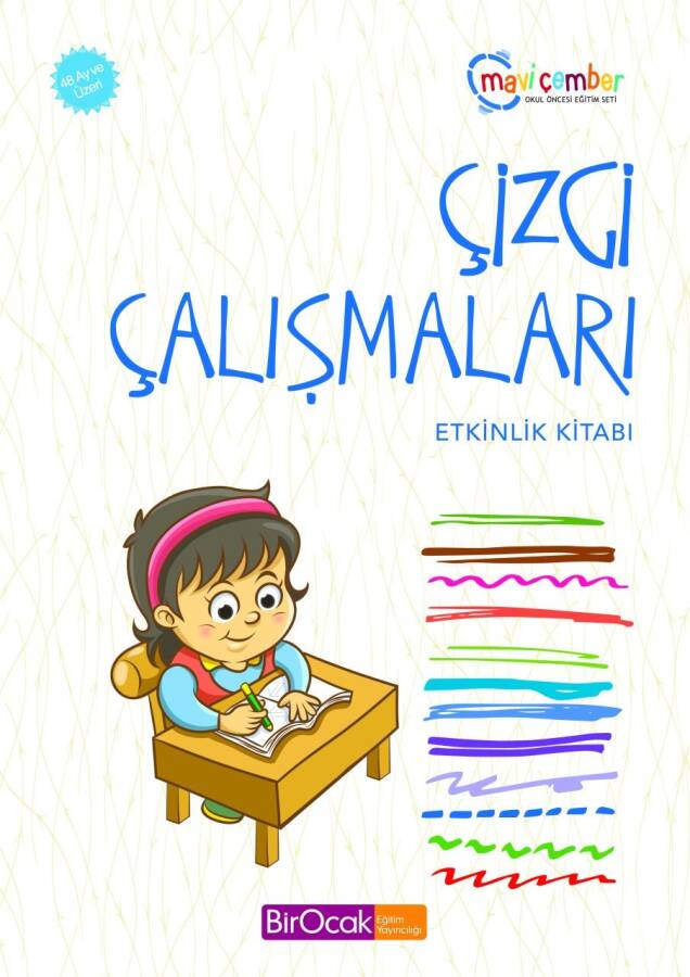 Çizgi Çalışmaları Etkinlik Kitabı - Mavi Çember (48 Ay ve Üzeri) - 1
