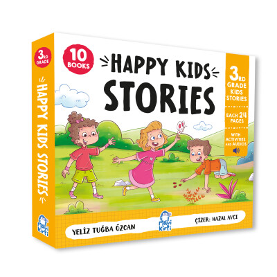 Happy Kids Stories 3 - 10 Kitap (3. Sınıf İngilizce Hikaye Seti) - Mavi Kirpi Kitap