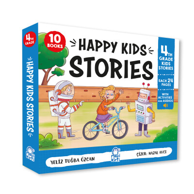 Happy Kids Stories 4 - 10 Kitap (4. Sınıf İngilizce Hikaye Seti) - Mavi Kirpi Kitap