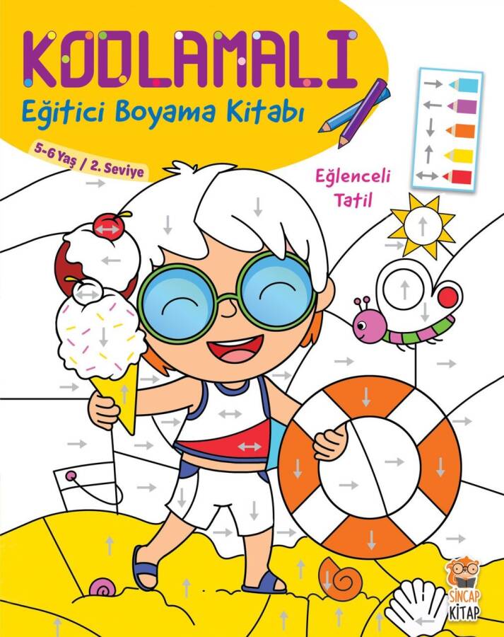 Kodlamalı Eğitici Boyama Kitabı - Eğlenceli Tatil - 1