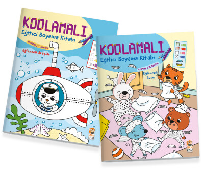 Kodlamalı Eğitici Boyama Seti (4-5 Yaş - 2 Kitap) - Sincap Kitap
