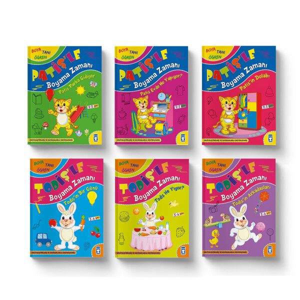 Patiş ve Todiş Çocuk Boyama Seti (6 Kitap) - Timaş Çocuk