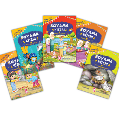 Renklerle Güzel Dinim Boyama Kitabı Set (5 Kitap) - Gülce Çocuk