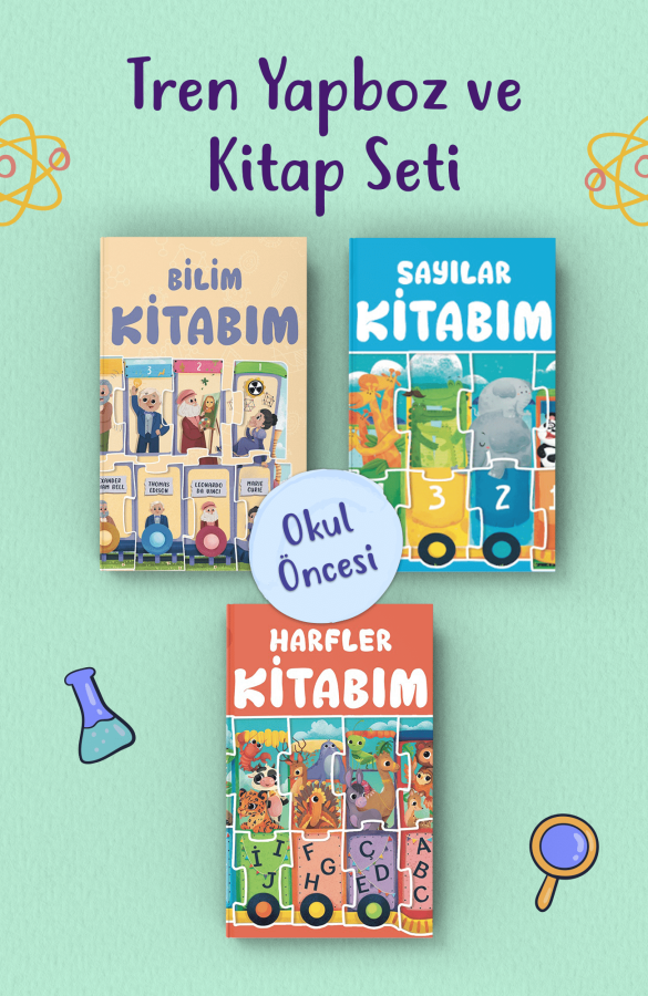 Tren Yapboz ve Kitap Seti - 3 Kitap - 1