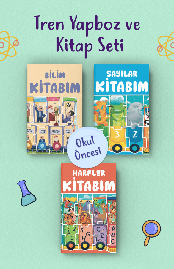Tren Yapboz ve Kitap Seti - 3 Kitap (Bi Kutu Oyun) - 1