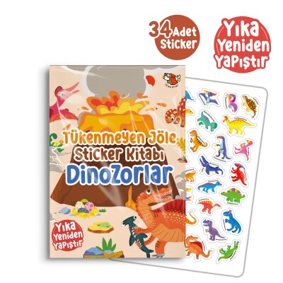 Tükenmeyen Jöle Sticker Kitabı Dinozorlar - Uçan Kitap