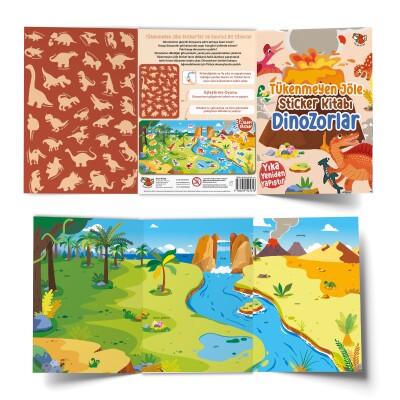Tükenmeyen Jöle Sticker Kitabı Dinozorlar - 3